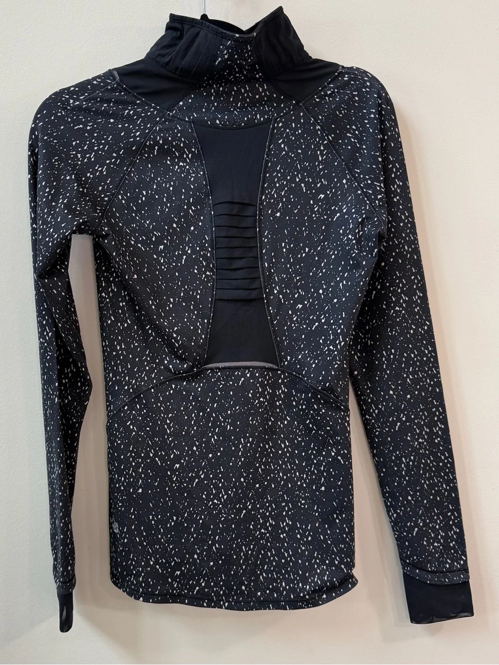 Lululemon Speckled Quarter-Zip Jacket Reflective Thumbholes Size 4